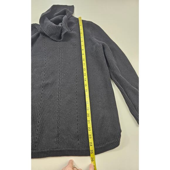 Talbots size medium chunky knit black sweater tunic EUC winter minimalist grunge - Picture 6 of 6
